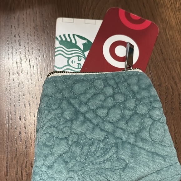 Quilted Blue Velvet Coin Purse and Card holder - Picture 2 of 8